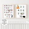 alphabetical and numerical tools themed printable 13x19 poster set digital print abc 123