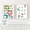 alphabetical and numerical robots themed printable 13x19 poster set digital print abc 123