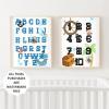 alphabetical and numerical pirate themed printable 13x19 poster set digital print abc 123