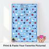 Printable collage posters 24x36 diy project scrapbooking best friends themed blue stars digital print