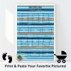 Printable collage posters 24x36 diy project scrapbooking baby themed blue stripes digital print