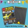 construction birthday party invite printable 5x7 digital print