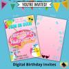 pool birthday party invite printable 5x7 digital print