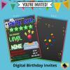 gaming birthday party invite printable 5x7 digital print