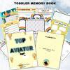 neutral toddler memory book airplane sky rainbow theme letter size ebook and hardcopy