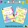 princess birthday invite printable digital invite 5x7 princess dresses